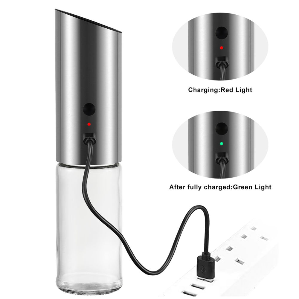 dropship Electric Pepper Grinder 3W Handheld Automatic Pepper Mill USB Charging Pepper and Salt Grinder Electric Spice Grinder with