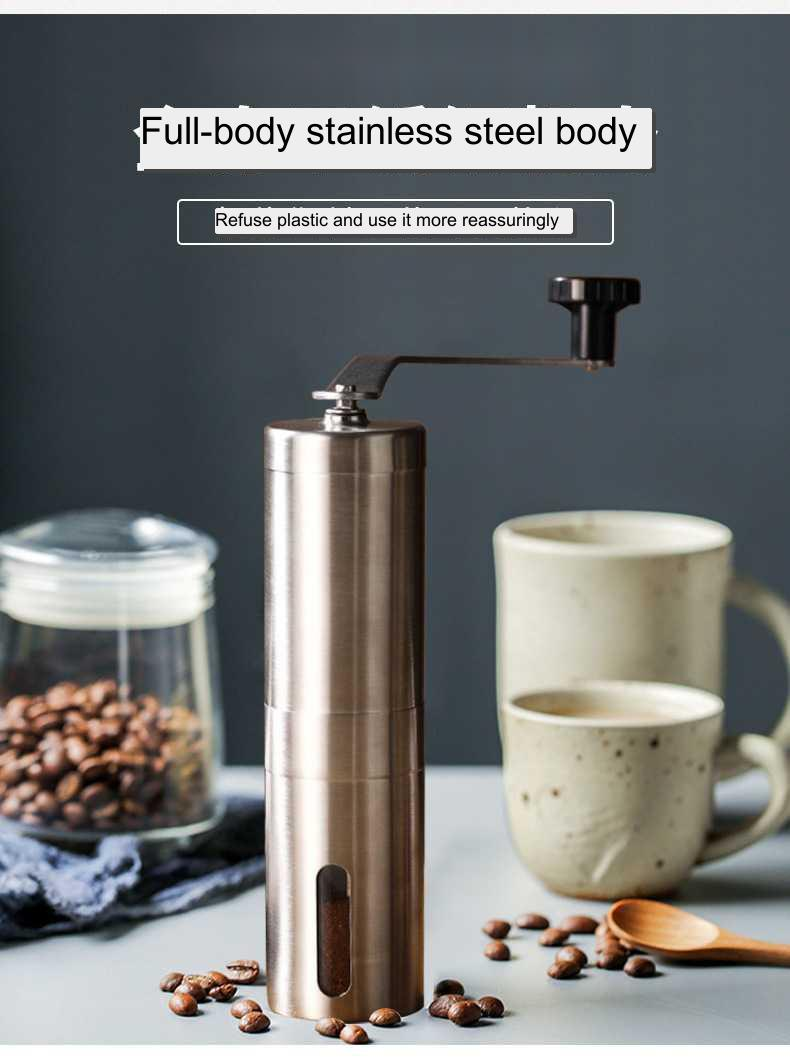 dropship Home Portable Stainless Steel Coffee Grinder Coffee Grinder Coffee Grinder Hand Grinder 304 Stainless Steel