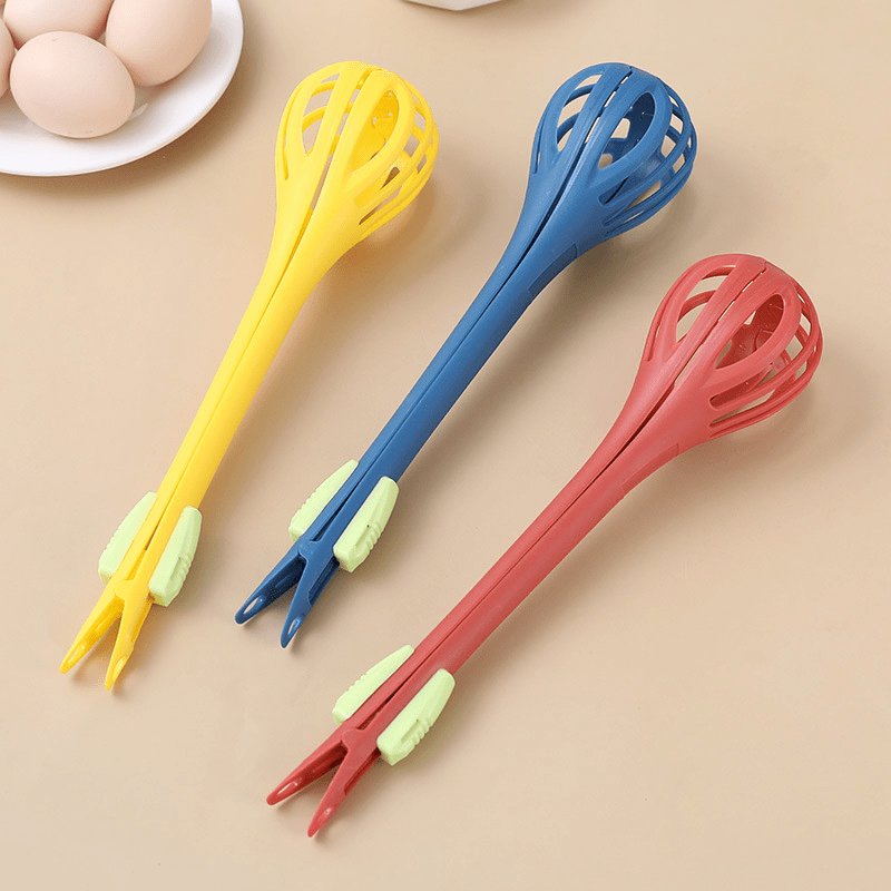 dropship 1pc; Multifunctional 3-in-1 Egg Whisk Food Holder Noodle Holder Baking Tool Egg Stirrer Manual Whisk 1 Pack 11.02''×2.76''
