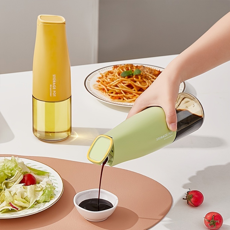 dropship 1pc Oil Pot Oil Bottle Household Kitchen Oil Bottle Oil Tank Automatic Opening And Closing Seasoning Bottle 9.31*2.85in
