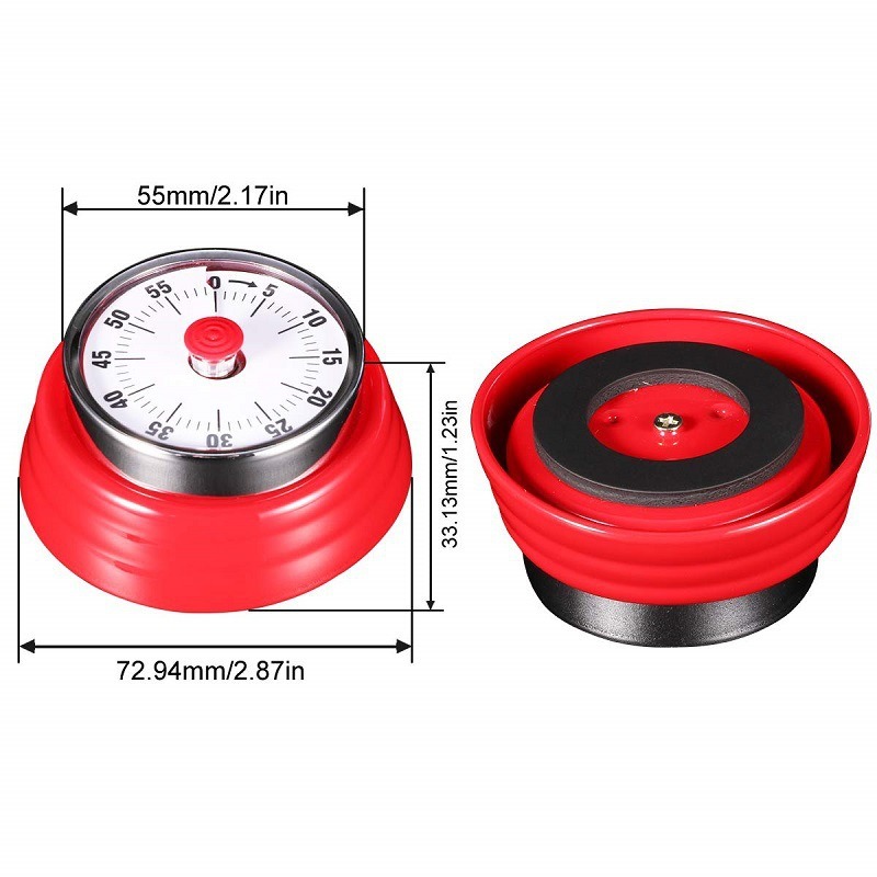 dropship Kitchen Timer Stainless Steel Mechanical Reminder Countdown with Magnet Cooking Teaching Multifunctional Baking Reminder