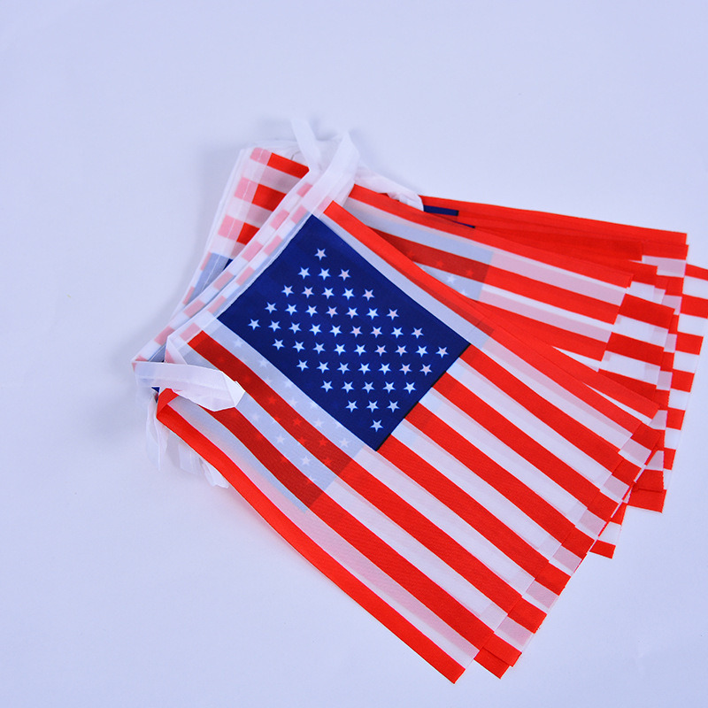 dropship 20pcs/30pcs American Flag; American Flag Decor; banner Flags; Independence Day Banner American Flag; Flag banner; Suitable For Patriotic Events; Sports; Bars Decorations Yard