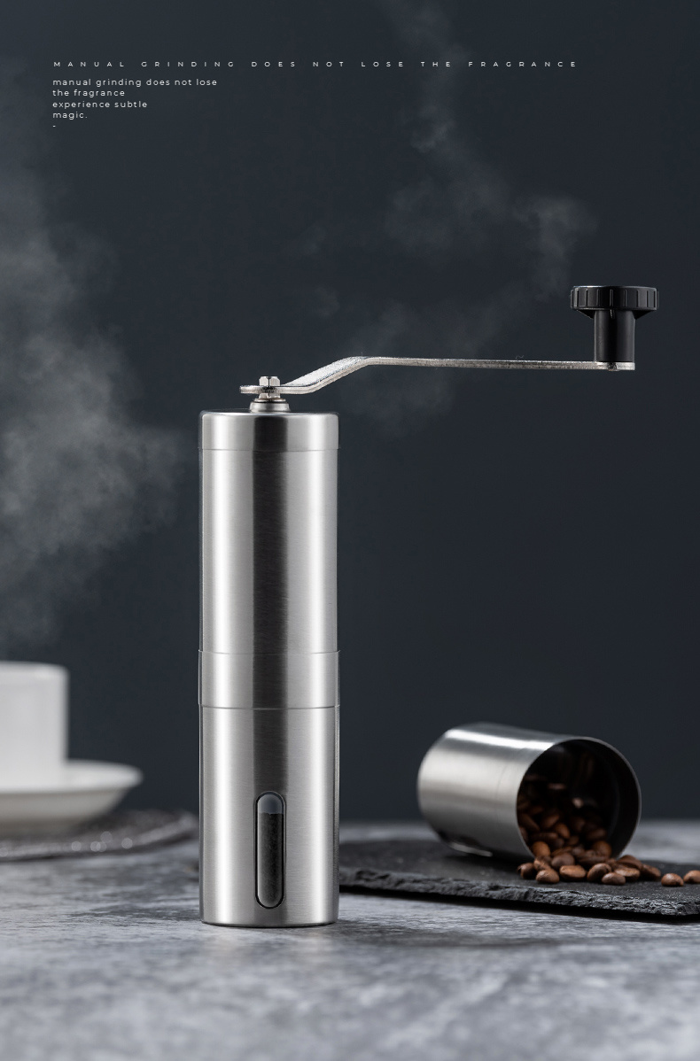 dropship GIANXI Manual Coffee Grinder for French Embossing Machine Hand-held Mini Brushed Stainless Steel Portable Conical