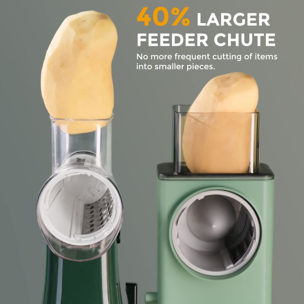 dropship 1pc Multifunctional Vegetable Cutter; Hand-cranked Potato Slicer; Lemon Grater; Drum Vegetable Grater With Handle