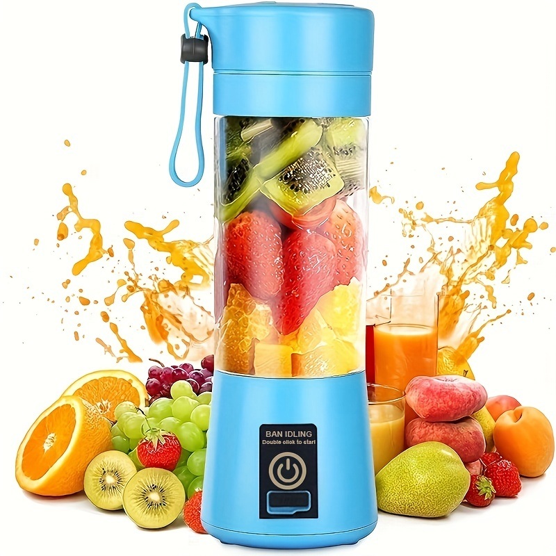 dropship 1pc Portable 6 Blades In 3D Juicer Cup, Updated Version Rechargeable Juice Blender Secure Switch Electric Fruit Mixer For Superb Mixing, USB Rechargeable