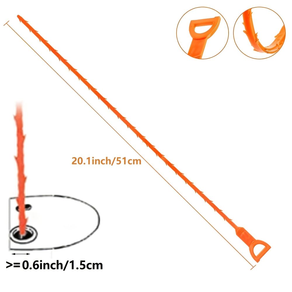 dropship 4-Pack 19.6 Inches Drain Snake Hair Drain Clog Remover Cleaning Tool