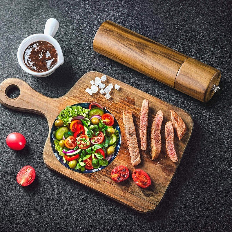 dropship Wooden Salt and Pepper Grinder Set Manual Salt and Pepper Mills for Seasoning; Meal Prep; Cooking; Serving; Dining; BBQ Tools