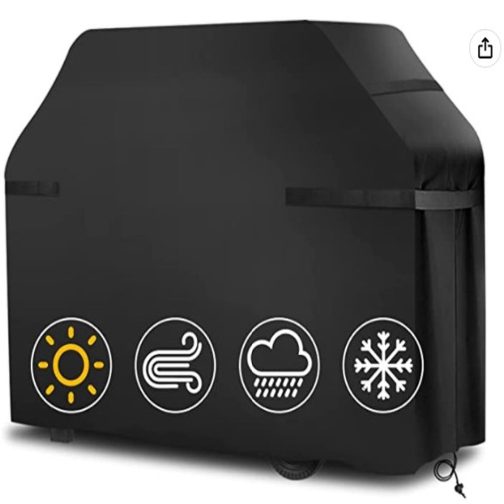 dropship Barbecue Cover Weatherproof 210d Oxford Cloth Tear-resistant Grill Hood With Self-adhesive Straps Storage Bag 145x61x117cm
