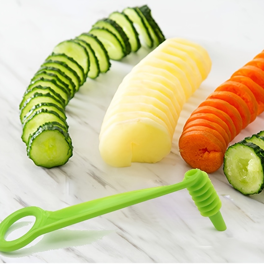 dropship 1pc Cucumber Carrot Potato Spiral Knife Spiral Slicer Blade Cut Kitchen Accessories