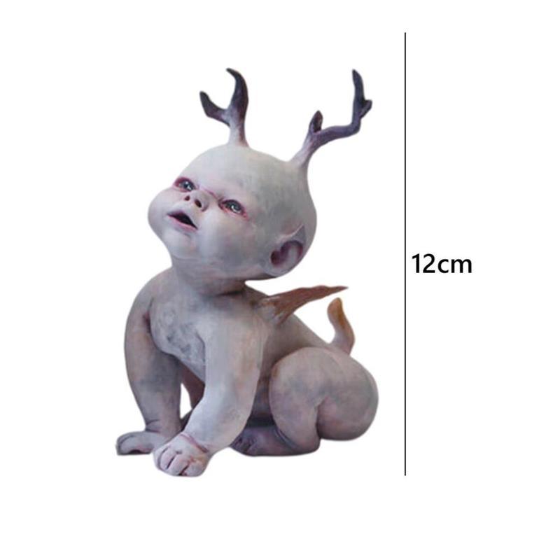 dropship Resin Zombie Baby Dolls Scary Baby Resin Figurine Ornament Collection Model Haunted Halloween Decor Props Supplies Desktop Decor