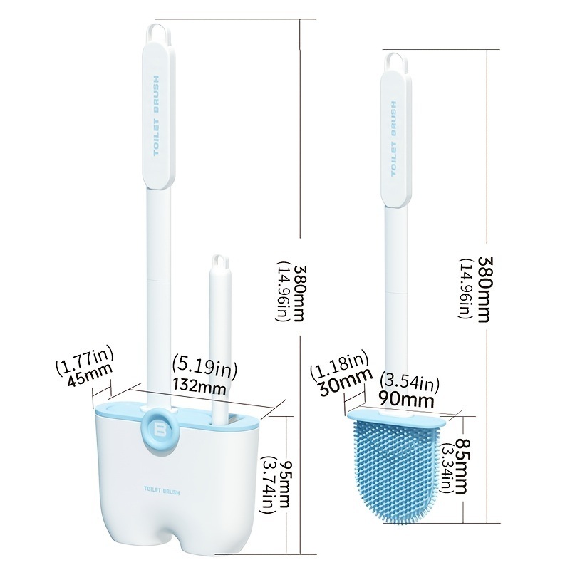 dropship 1pc Toilet Brush; Household No Dead Angle Cleaning Brush; Toilet Long Handle Detachable 14.96"x5.19"