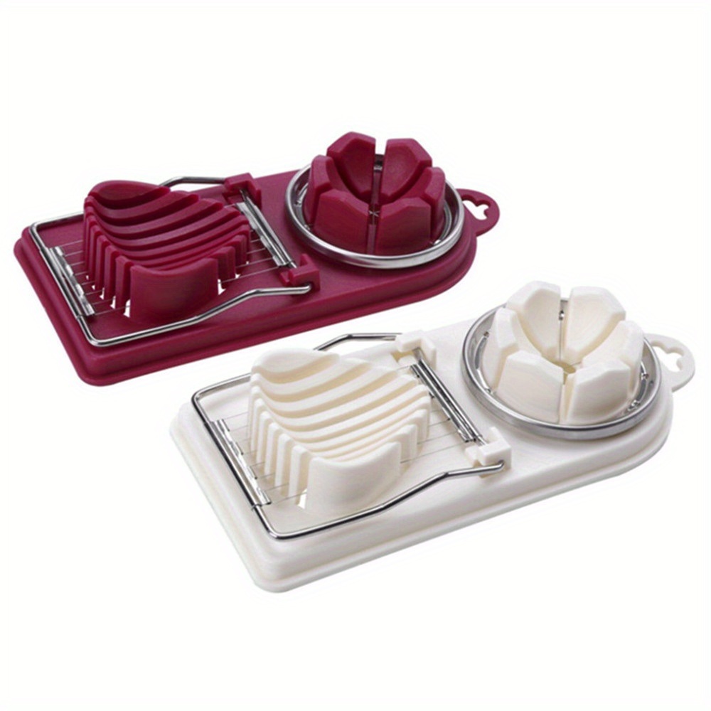 dropship 1pc Multifunctional Egg Cutter; Stainless Steel Egg Slicer Sectioner Cutter Mold; Flower-Shape Luncheon Meat Cutter; Kitchen Gadgets