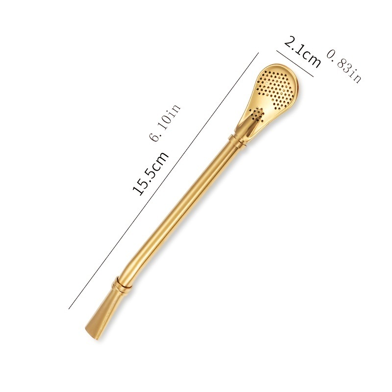 dropship 1pc Reusable Stainless Steel Straw - Creative; Multipurpose Spoon for Coffee; Milk; and More!