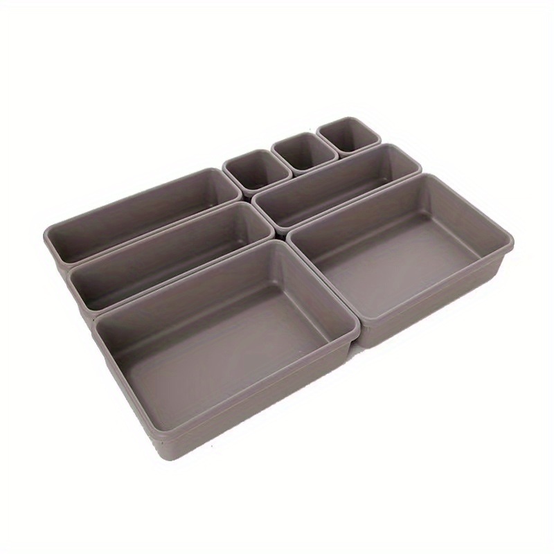 dropship 8pcs Home Drawer Organizer; Multipurpose Plastic Storage Box; Tableware Storage Container; Medicine Box; Office Supplies Storage & Organization; Free Combination Small Objects Finishing Box