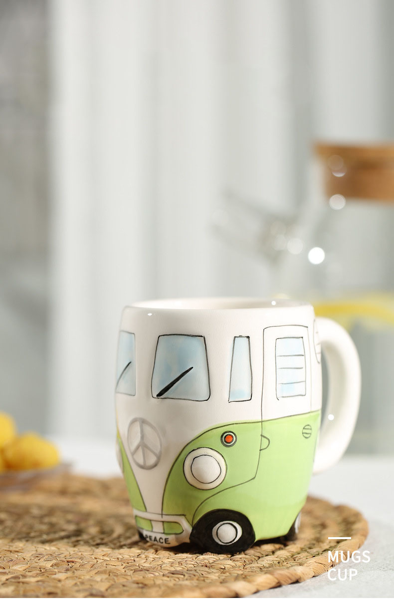 dropship Creative Ceramic Bus Cup Interesting Milk Coffee Mug