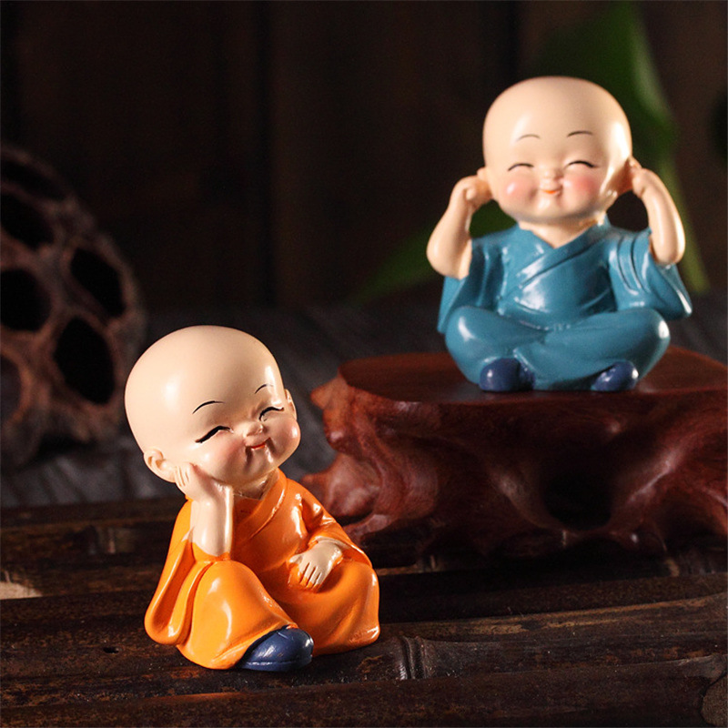 dropship Creative 4 Little Monk Resin Ornaments; Desktop Decoration Crafts