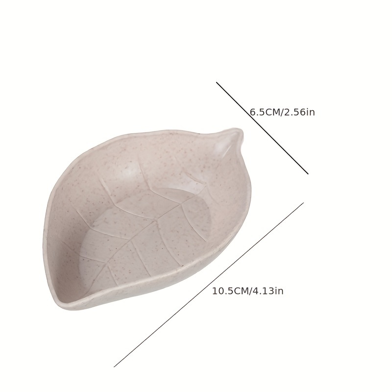 dropship 1pc Wheat Straw Leaf Shape Small Dish; Creative Snack Plate; Tableware; Vinegar Dish; Soy Sauce Dish; Bone Dish; Small Seasoning Dish