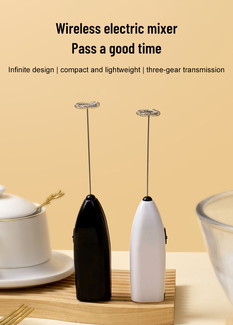 dropship Mini Stainless Electric Handheld Egg Beater Household Kitchen Steel Coffee Milk Tea Blender Beat up the Cream Stirring