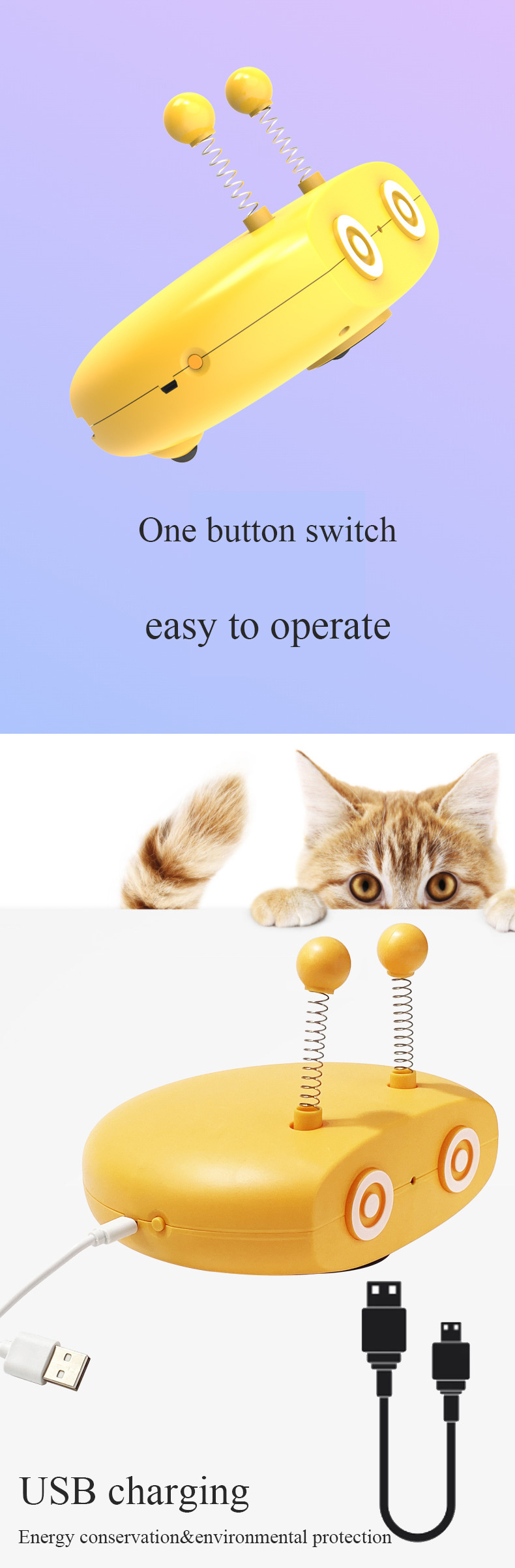 dropship Electric Cat Interactive Toys Funny Pet Teasing Robot Laser Toys Automatic Steering Walking Sticks