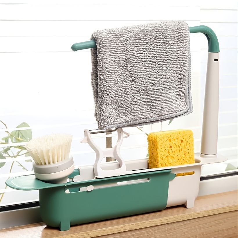 dropship Sink Rack; Telescopic Drain Rack; Kitchen Supplies; Multi-functional Pull-out Storage Rack; Can Be Hung Dishwashing Rag Rack