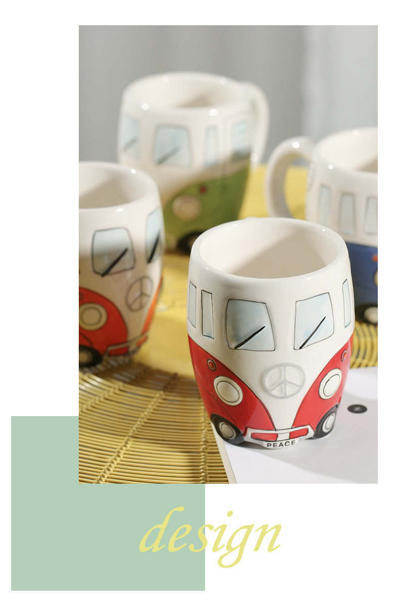 dropship Creative Ceramic Bus Cup Interesting Milk Coffee Mug