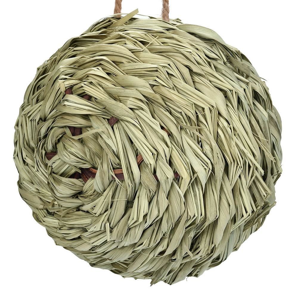 dropship Charming Decorative Hummingbird House Hand-woven Hung Straw Nest Natural Grass Hung Bird for Garden Patio Lawn Office Indoor