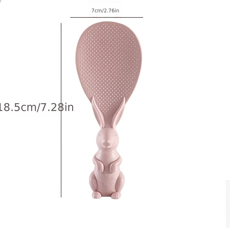 dropship 1pc Cute Rabbit Non-Stick Rice Scoop; Bunny Shape Standable Rice Scooper; Household Rice Cooker Rice Spoon; Cartoon Rice Spoon