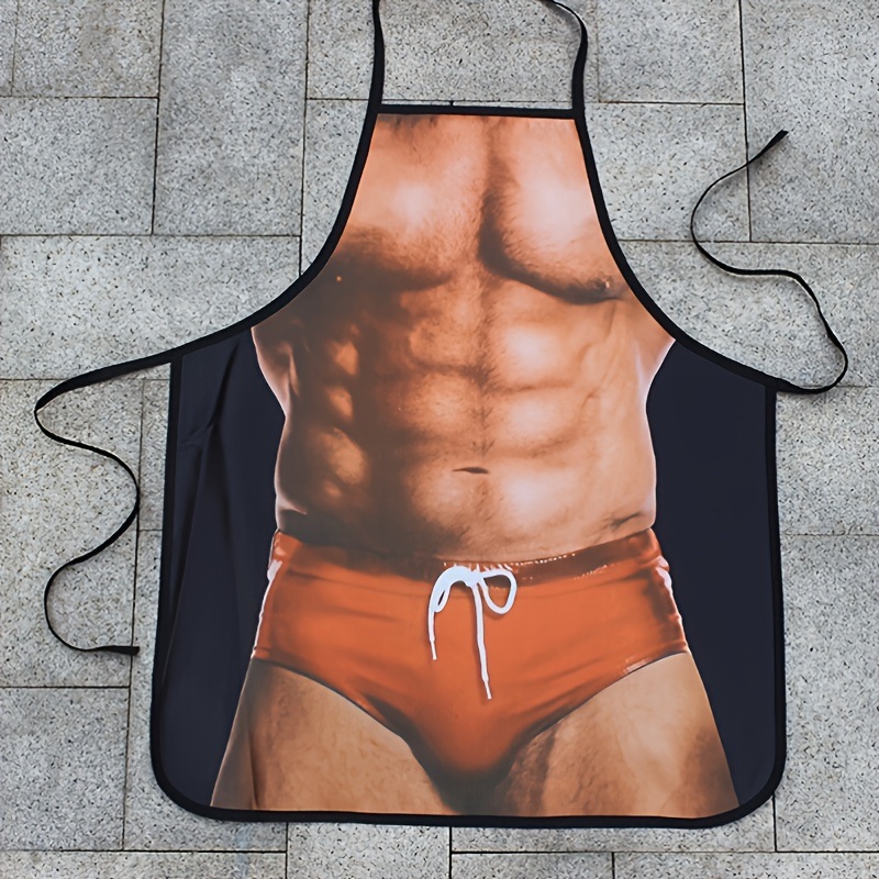 dropship 1pc Personality Funny Apron; Novelty And Creative Muscle Men Apron; 23.7"x18.7"