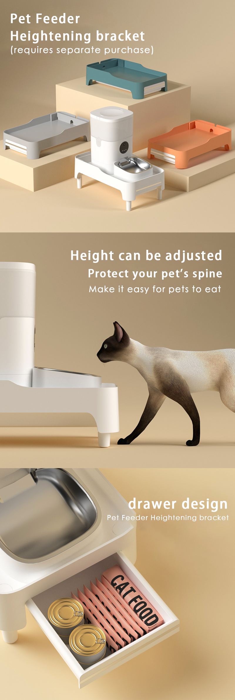 dropship Phone App Control Tuya Smart Wifi Advanced Auto Reminder Timed Cat Dog Food Dispenser Automatic Pet Feeder camera