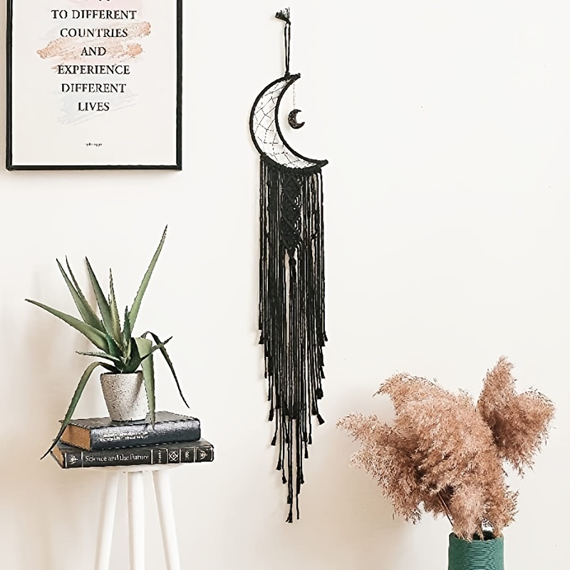dropship 1pc Black Moon Decor Dream Catcher; Hanging Dream Catcher; Wall Decor Valentine's Day Gifts Birthday Gifts