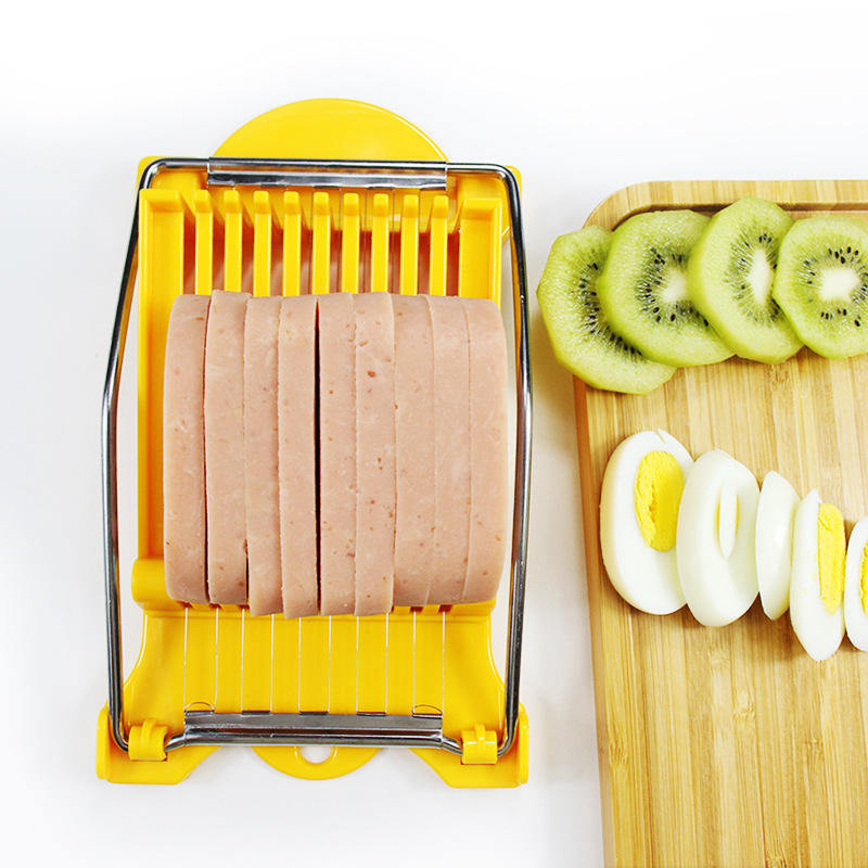 dropship 1pc, Multifunctional Luncheon Meat Cutter, Stainless Steel Egg Cutter, Cutting 10 Pieces For Fruit Onion Soft Food Roast Legs, Spam Slicer, Kitchen Tools