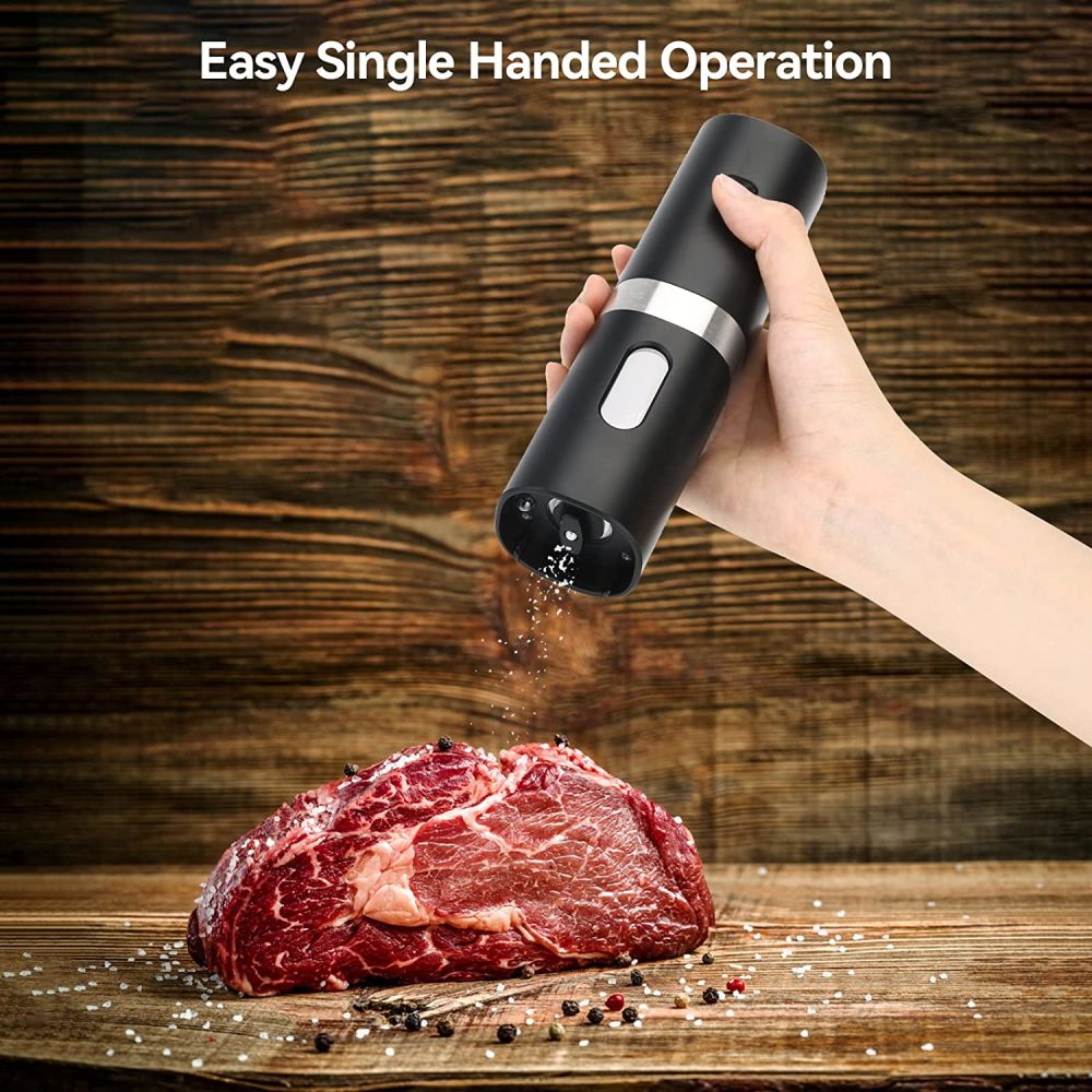 dropship Electric Salt And Pepper Grinder Set With Charging Base Automatic Salt Pepper Mill Refillable Adjustable Coarseness Salt Grinder