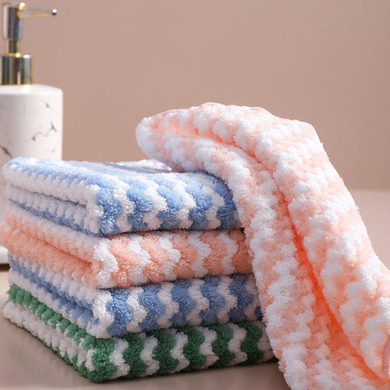 dropship 3/5pcs Coral Fleece Dish Cloth