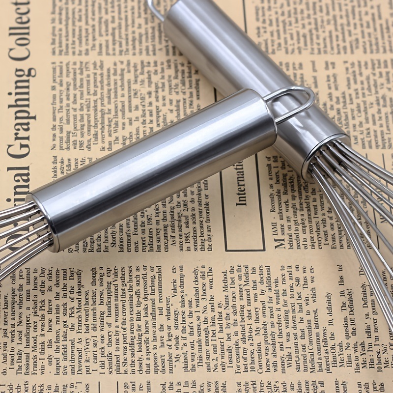 dropship 1pc Stainless Steel Whisk; Cooking Mixer; Whisk For Blending; Beating And Stirring; Enhanced Version Balloon Wire Whisk; Kitchen Gadget; 8in/10in/12in