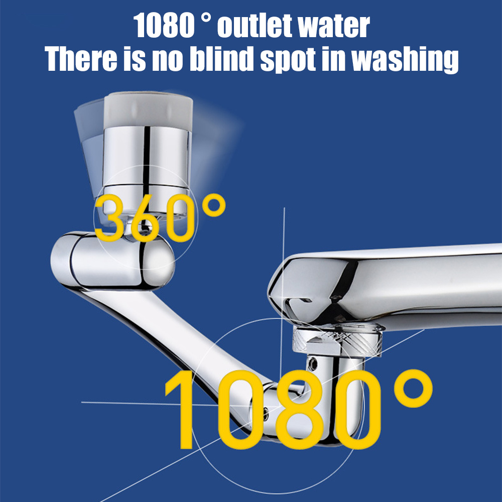 dropship 1080° Rotatable Filter Faucet Spray Head Wash Basin Faucet Extender Adapter Anti-Splash Kitchen Tap Extend Bathroom Accessories