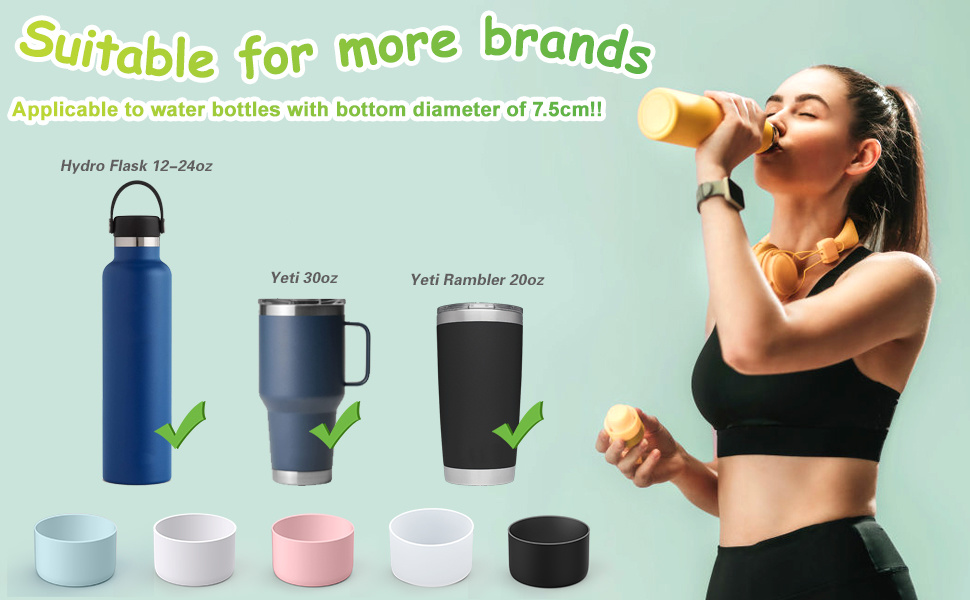 dropship 2Pcs Silicone Boot for Water Bottle Protective Water Bottle Bottom Sleeve Cover