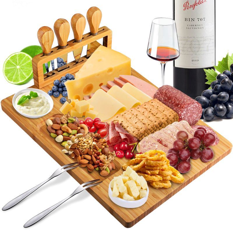 dropship Kitchen Bamboo Cheese Board Set Natural Bamboo Cutting Board