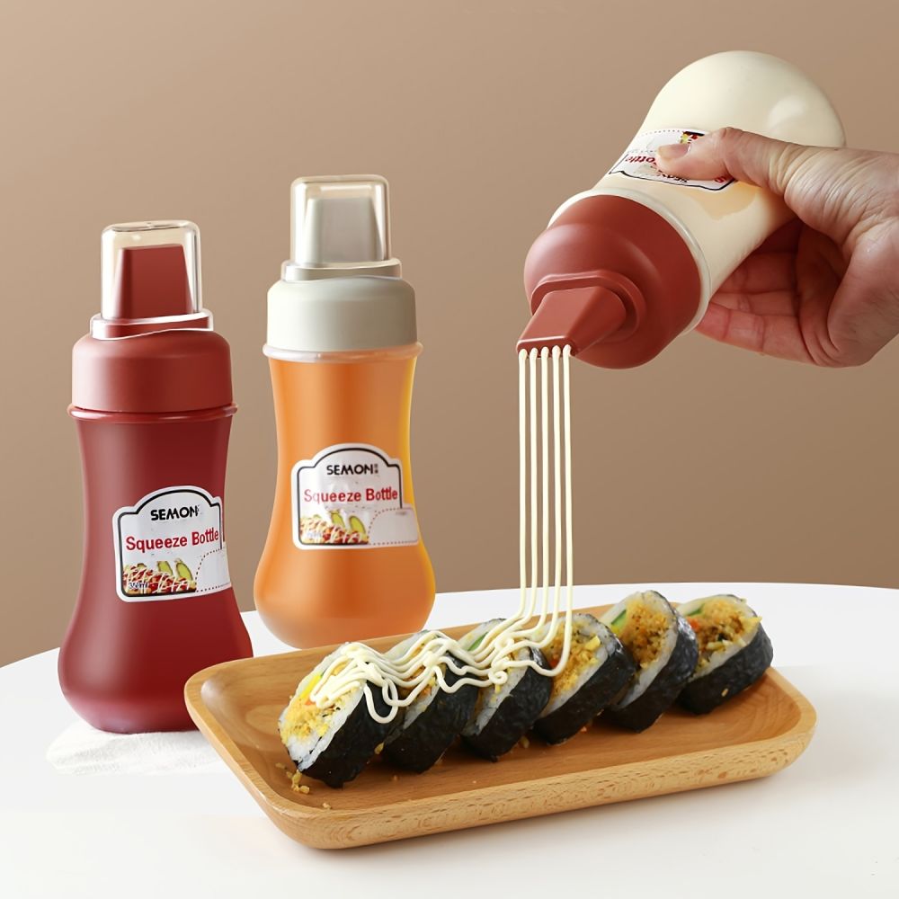 dropship 1pc Squeeze Sauce Bottle; Leak Proof Refillable Condiment Container For Salad Ketchup Honey Jam; Squeeze Sauce Bottle Oyster Sauce Squeeze Bottle; Home Kitchen Supplies
