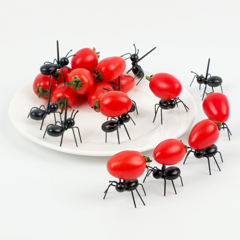 dropship 6pcs Plastic Ant Food Picks; Animal Fruit Toothpicks; Dessert Forks; Bento Home Decoration Accessories; Party Supplies