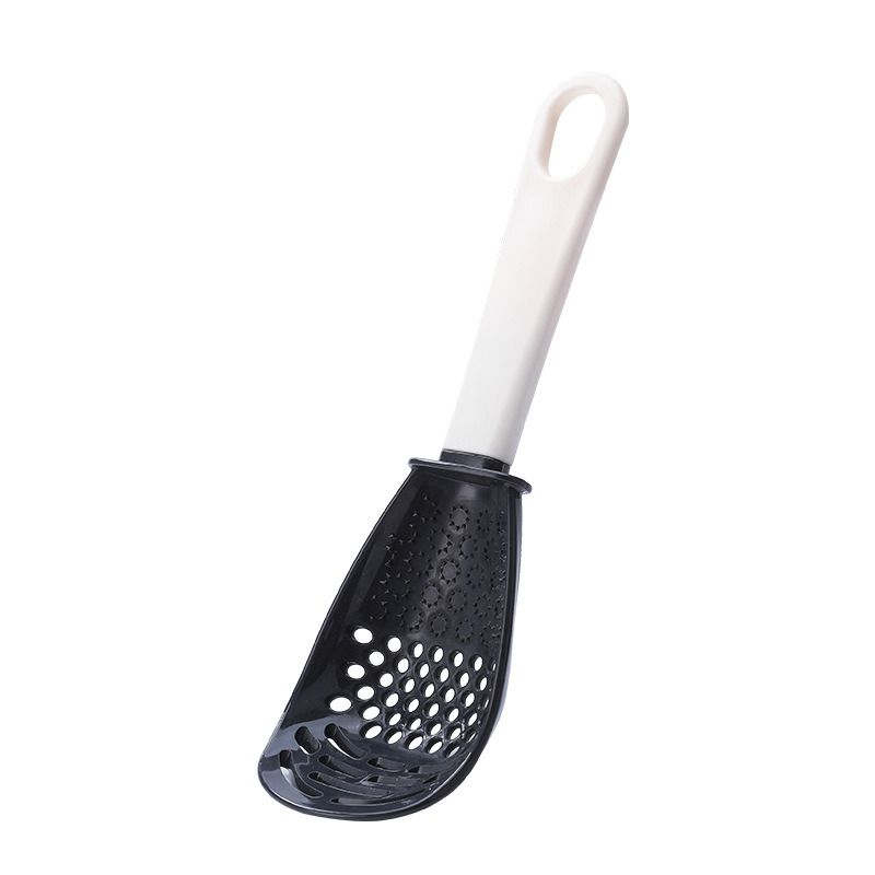 dropship New Multifunctional Kitchen Cooking Spoon Heat-resistant Hanging Hole Innovative Potato Garlic Press Colander Flour Sifter