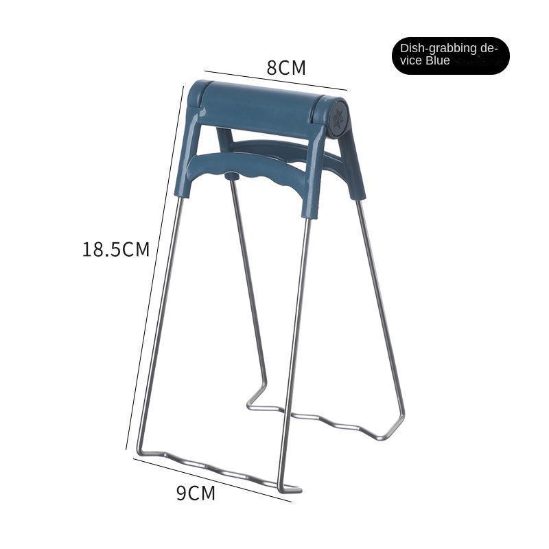 dropship 1pc Stainless Steel Gripper Clip; Bowl Plate Pot Pan Dish Clip; Foldable Anti-scalding Tray-lifter Pot Holder Kitchen Tool