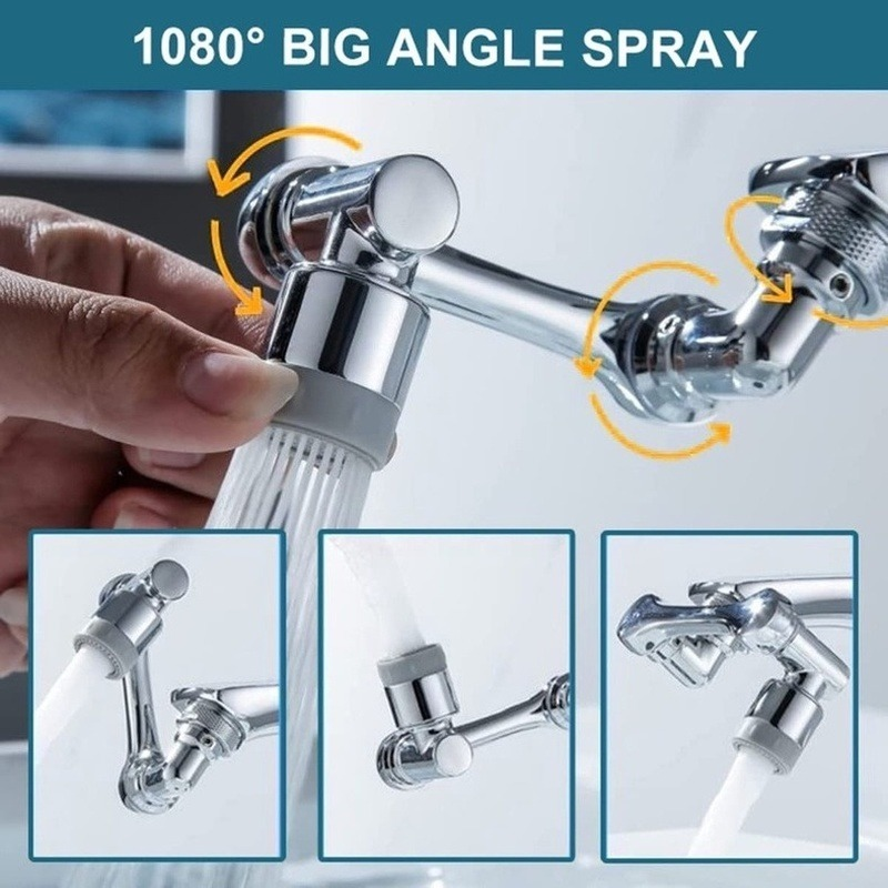 dropship 1pc New Universal 1080° Rotation Extender Faucet Aerator; Plastic Splash Filter; Kitchen Washbasin Faucets Bubbler Nozzle Robotic Arm