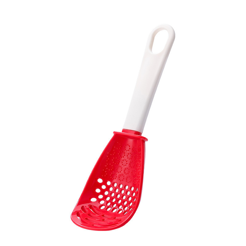 dropship New Multifunctional Kitchen Cooking Spoon Heat-resistant Hanging Hole Innovative Potato Garlic Press Colander Flour Sifter
