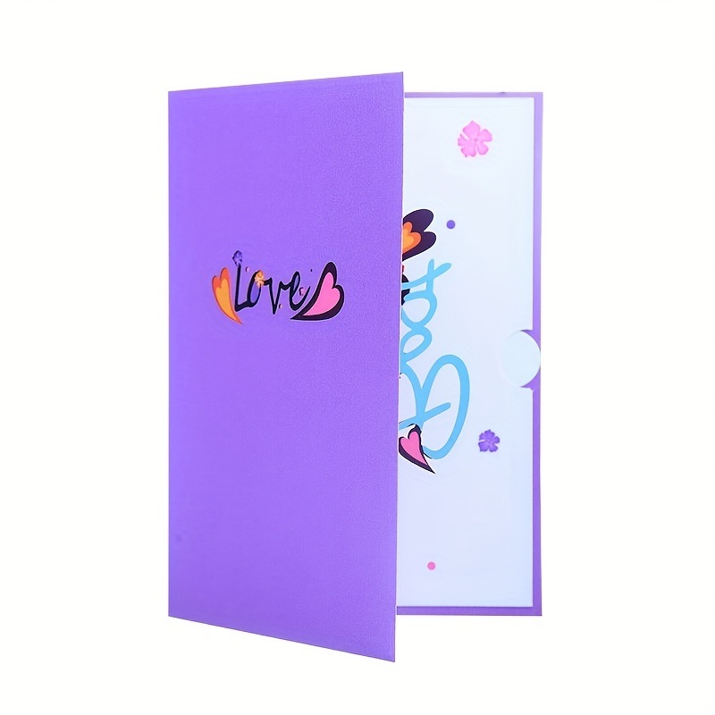 dropship 1pc Greeting Card; With Blank Envelope And Message Card; BEST MOM Pop Up Greeting Card; Colorful Flowers Heart Decor 3D Card; Mother's Day Gift; Theme Party Decor