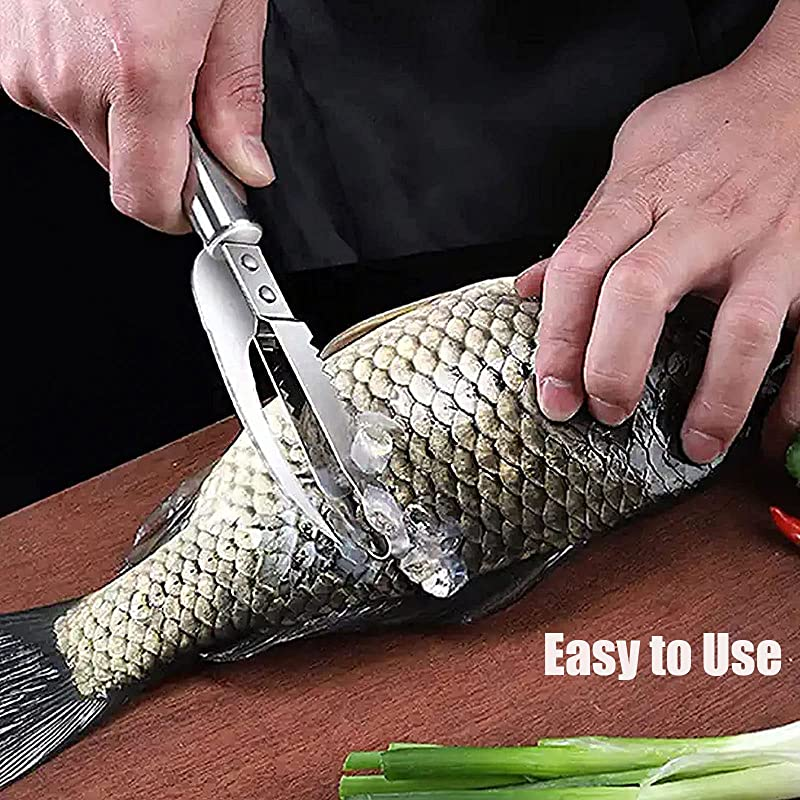 dropship 1pc Stainless Steel 3 In 1 Fish Scale Knife; Cut/Scrape/Dig Maw Knife Scale Scraper; Sawtooth Peelers; Scraping Boning Filleting