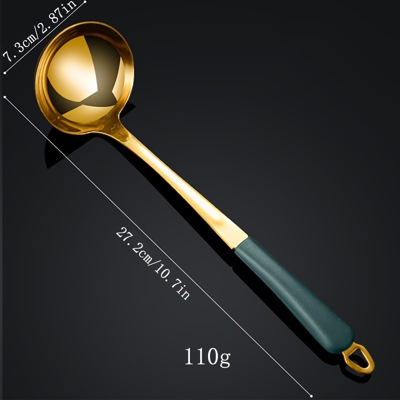 dropship 1 Piece Stainless Steel Silicone Handle Soup Spoon Hot Pot Spoon