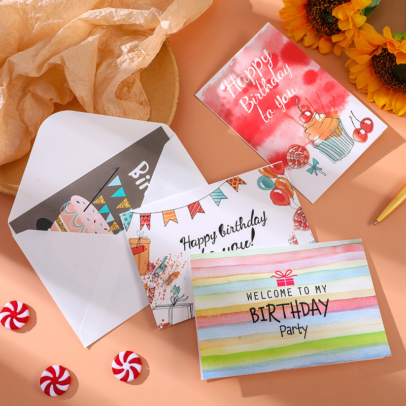 dropship 28pcs Greeting Card With Envelope Size5.9*3.9inch For Birthday