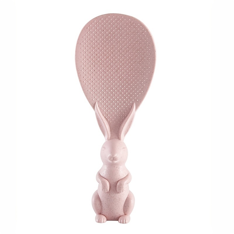 dropship 1pc Cute Rabbit Non-Stick Rice Scoop; Bunny Shape Standable Rice Scooper; Household Rice Cooker Rice Spoon; Cartoon Rice Spoon