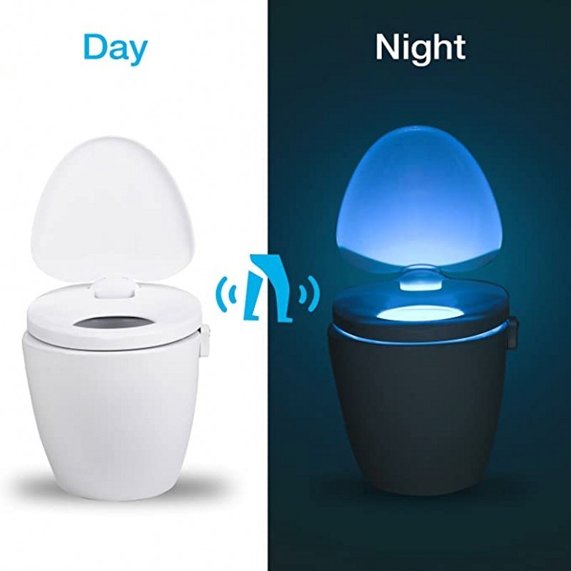 dropship 1pc 16 Colors Toilet Light, Human Motion Sensor Night Light, Bathroom Accessories