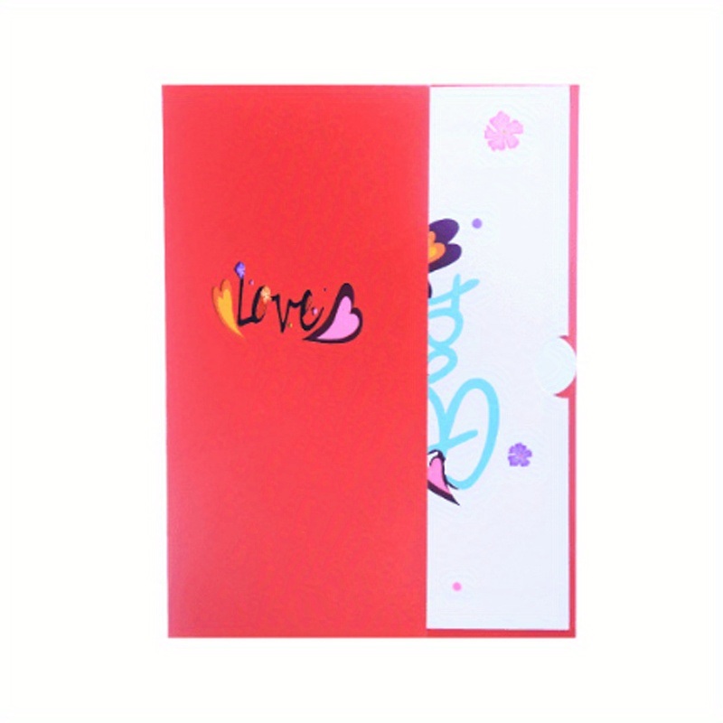 dropship 1pc Greeting Card; With Blank Envelope And Message Card; BEST MOM Pop Up Greeting Card; Colorful Flowers Heart Decor 3D Card; Mother's Day Gift; Theme Party Decor